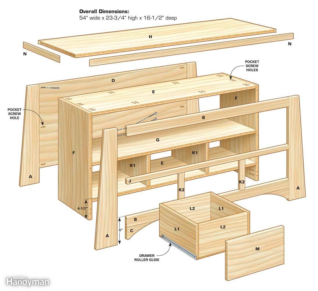 Bauplan für Holz TV Schrank