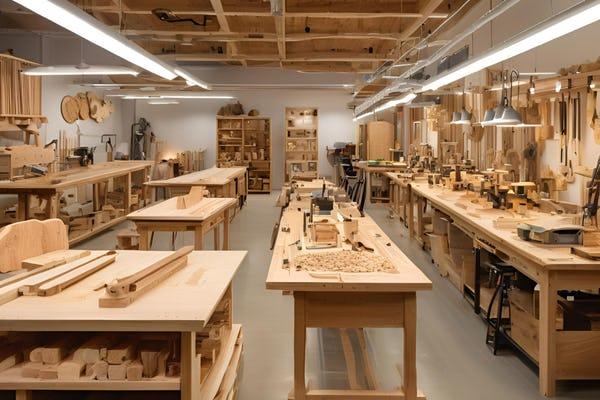 Beleuchtete ergonomische Werkstatt