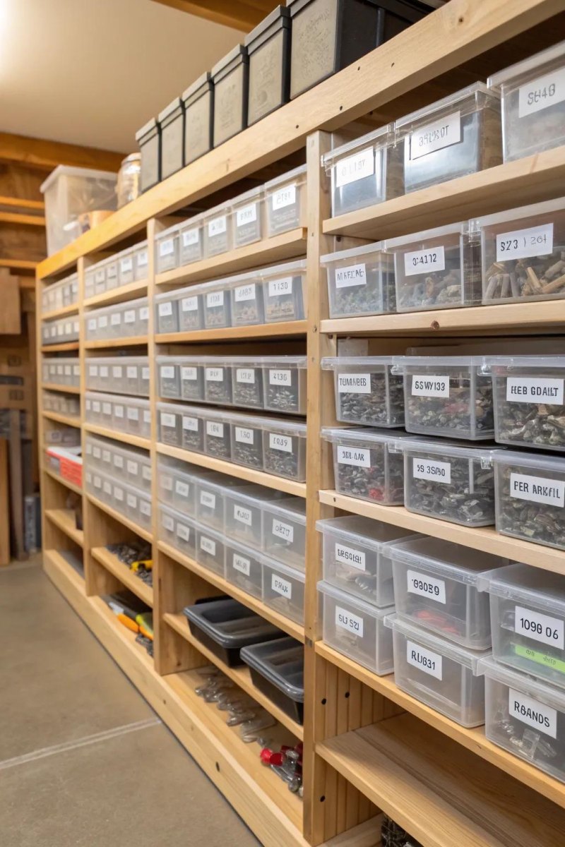 Beschriftete Werkstattboxen