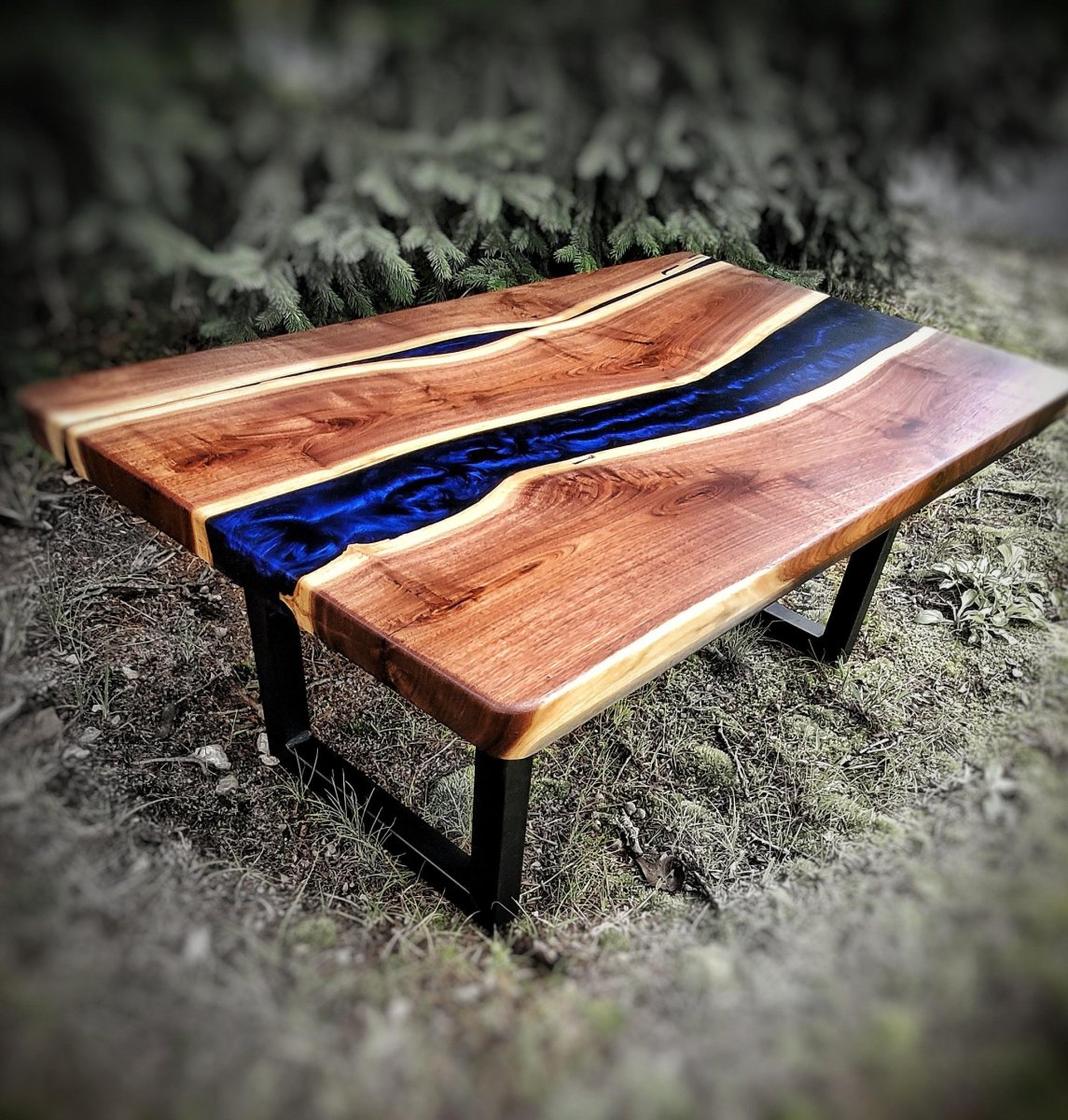 Epoxidharz Holz Couchtisch Design