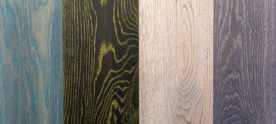 Cerused Holz in verschiedenen Farbtönen