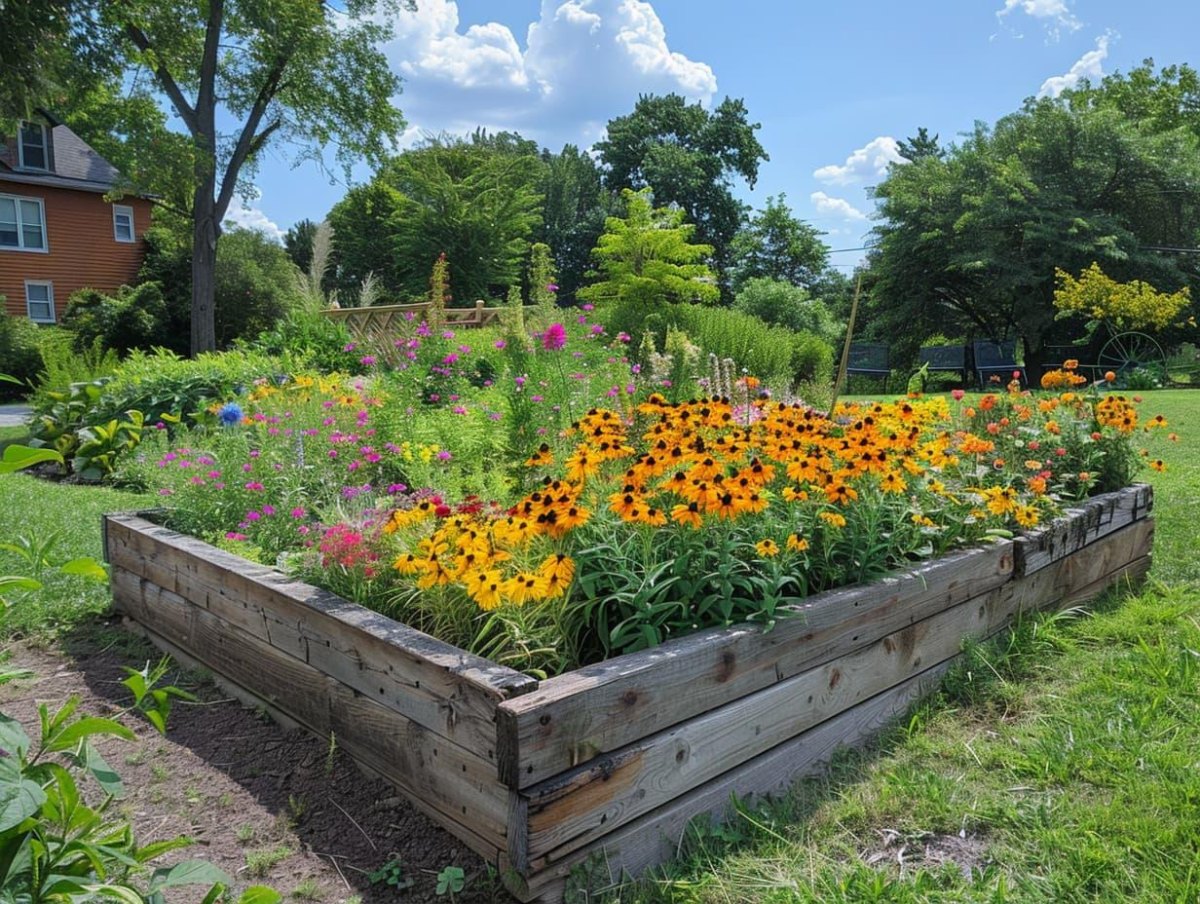 Blumen Hochbeet mit Bienenpflanzen