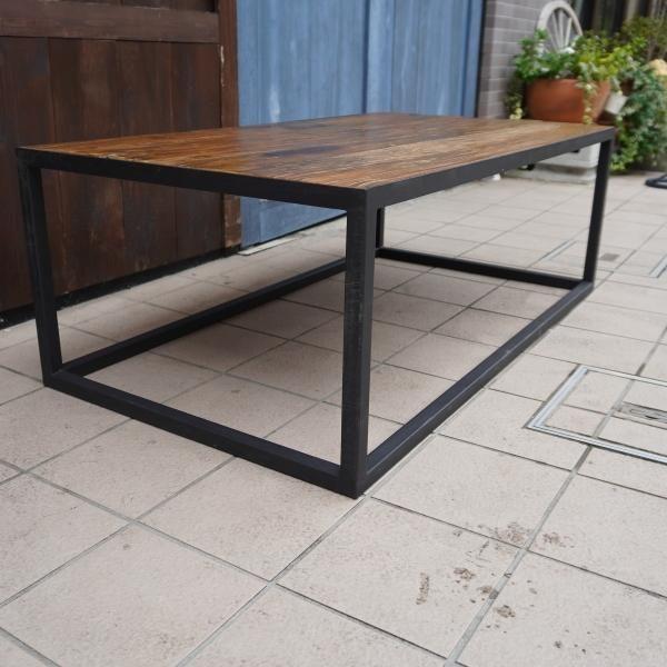 Industrial Couchtisch Holz Stahlrahmen