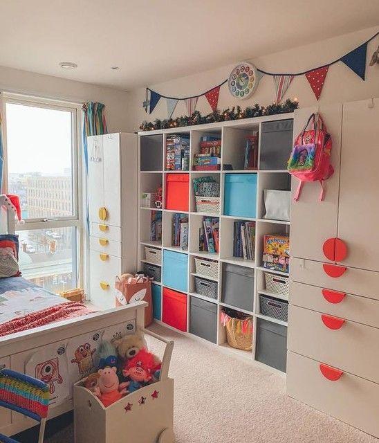 Kallax Kinderzimmer bunt dekoriert