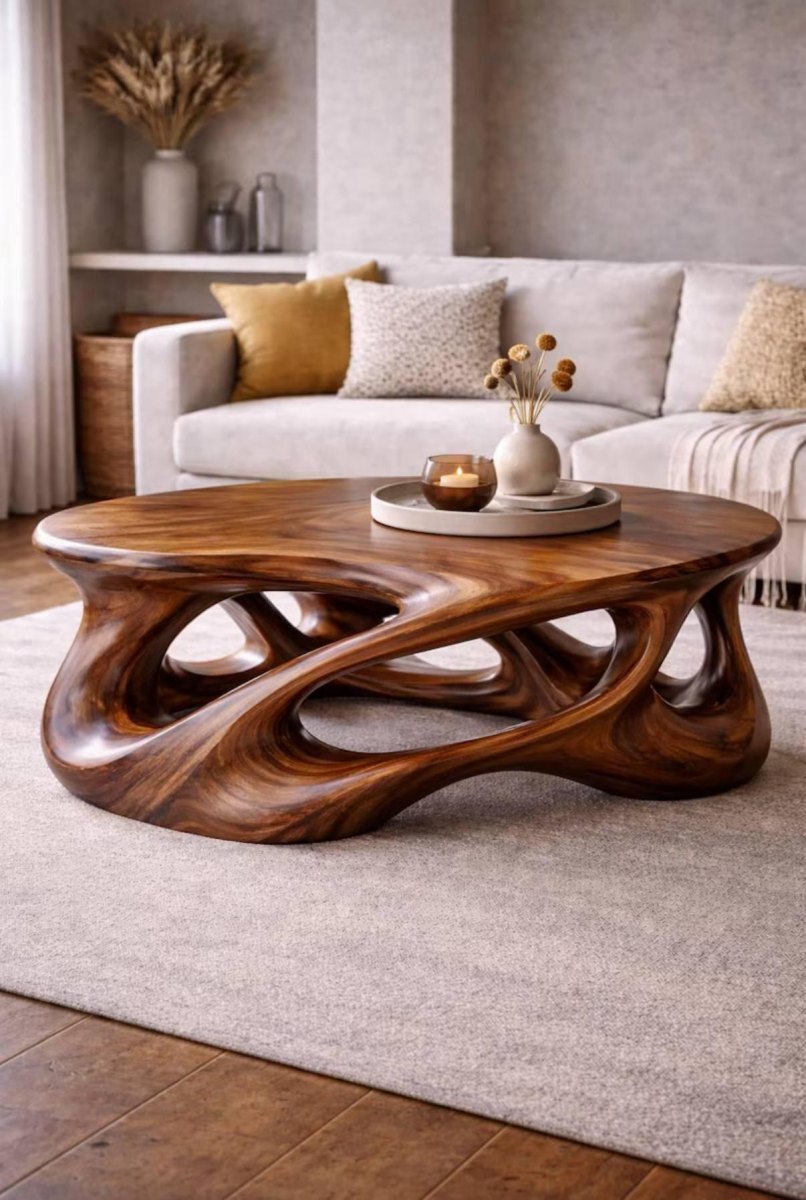 Edler Luxus Holz Couchtisch