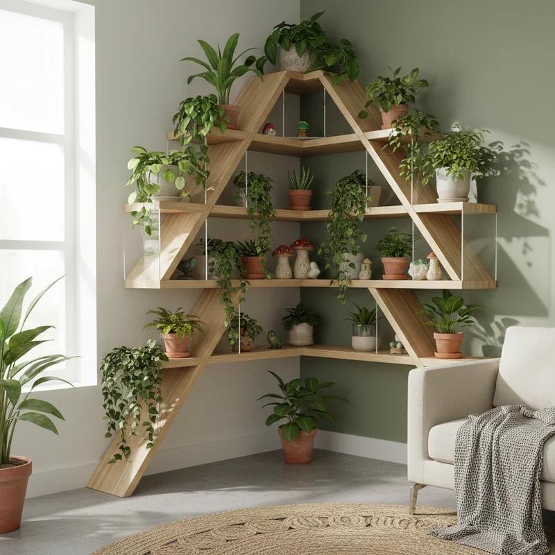 Moderne Regal Ecke mit Zimmerpflanzen