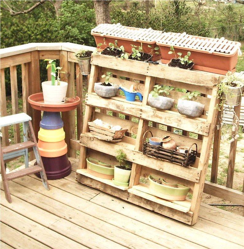 Outdoor Paletten Regal Garten Terrasse