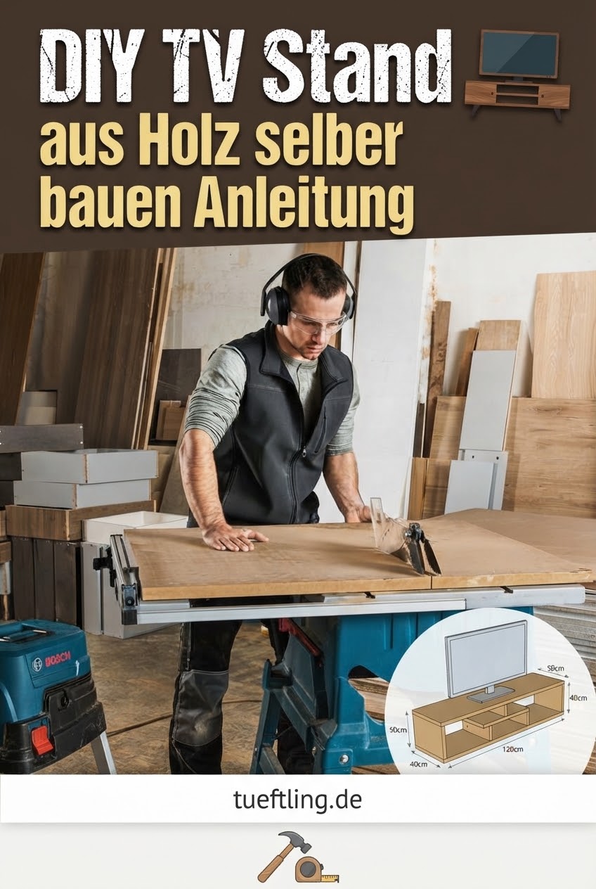 DIY TV Stand aus Holz selber bauen Anleitung
