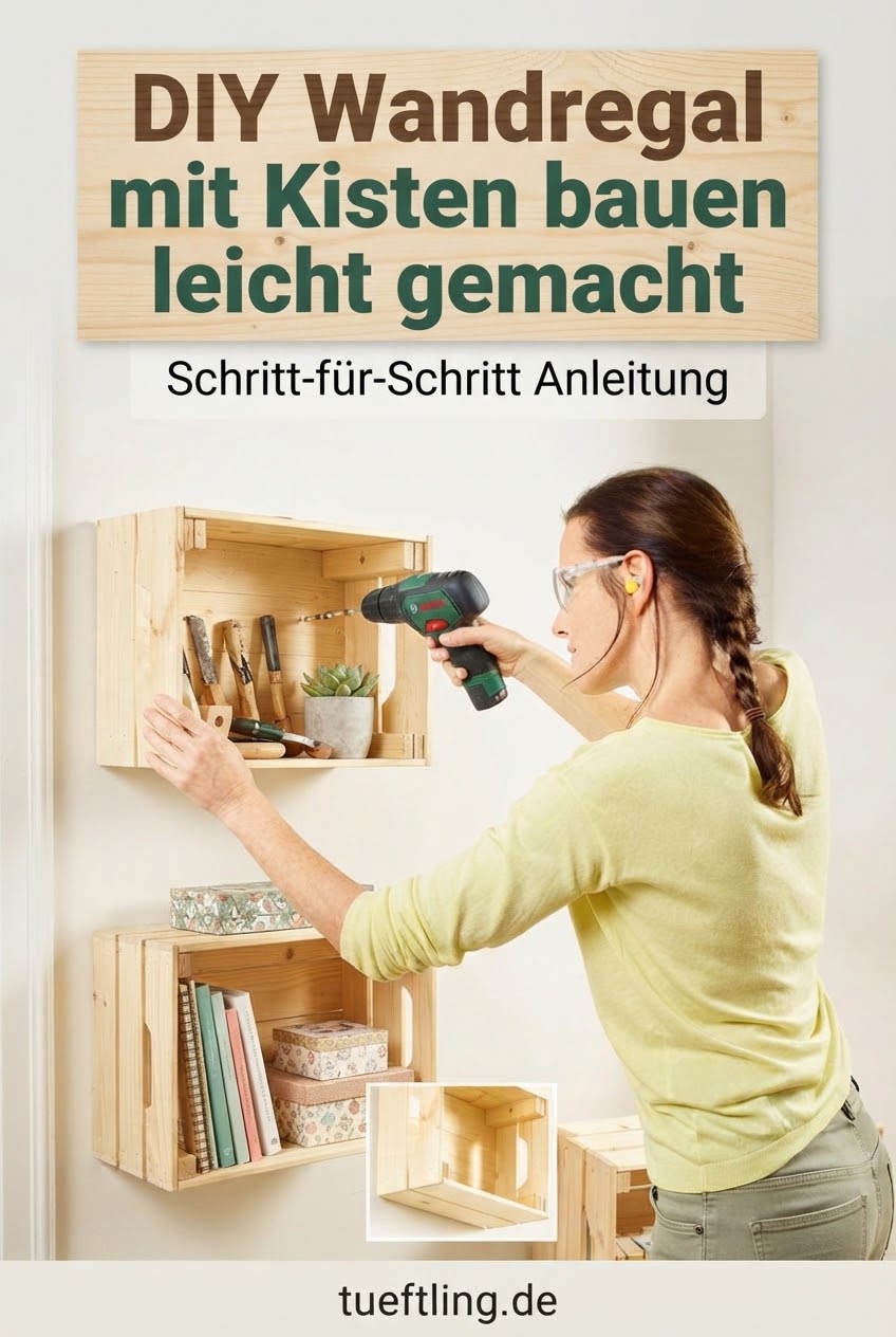 DIY Wandregal mit Kisten bauen leicht gemacht