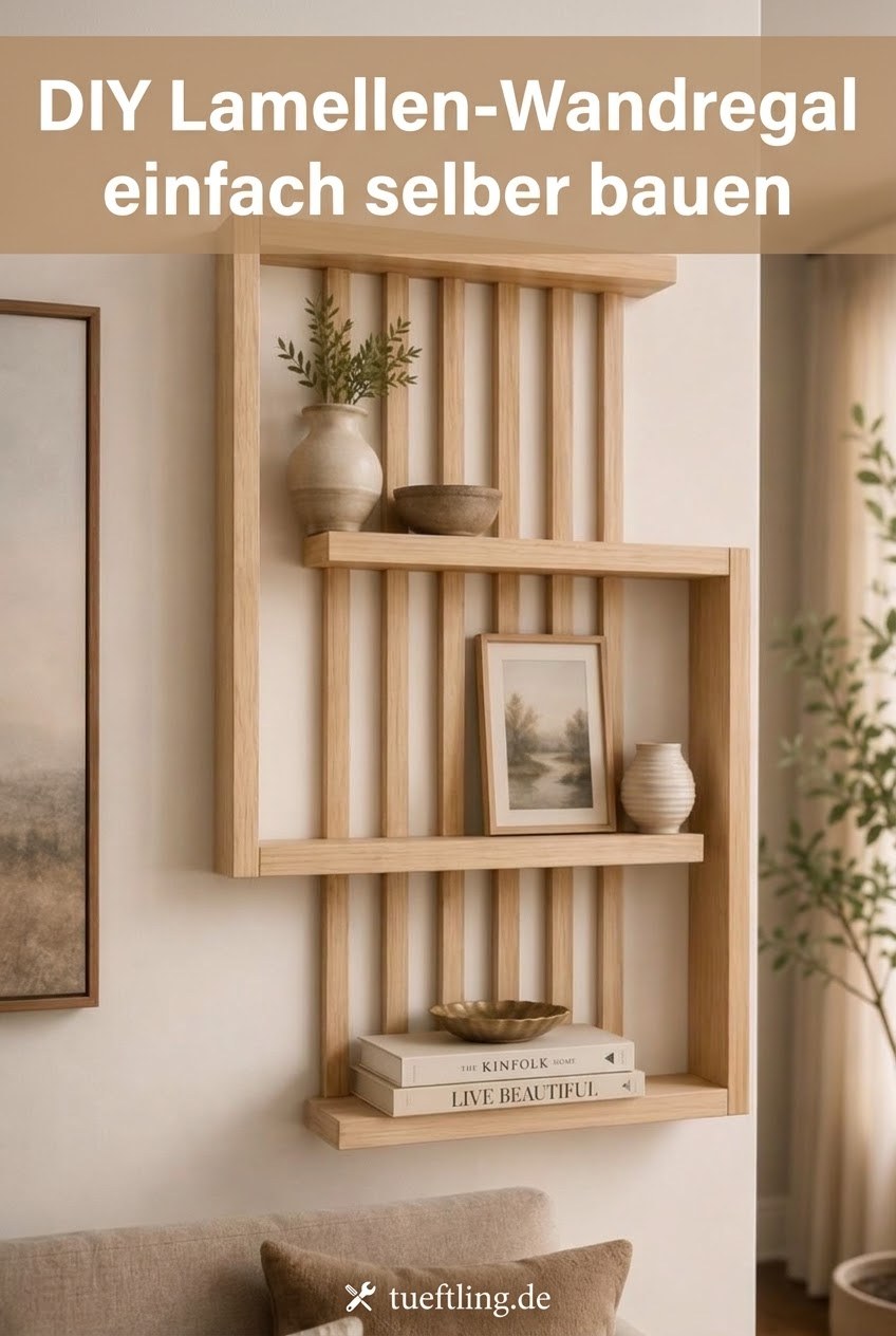 DIY Lamellen-Wandregal einfach selber bauen