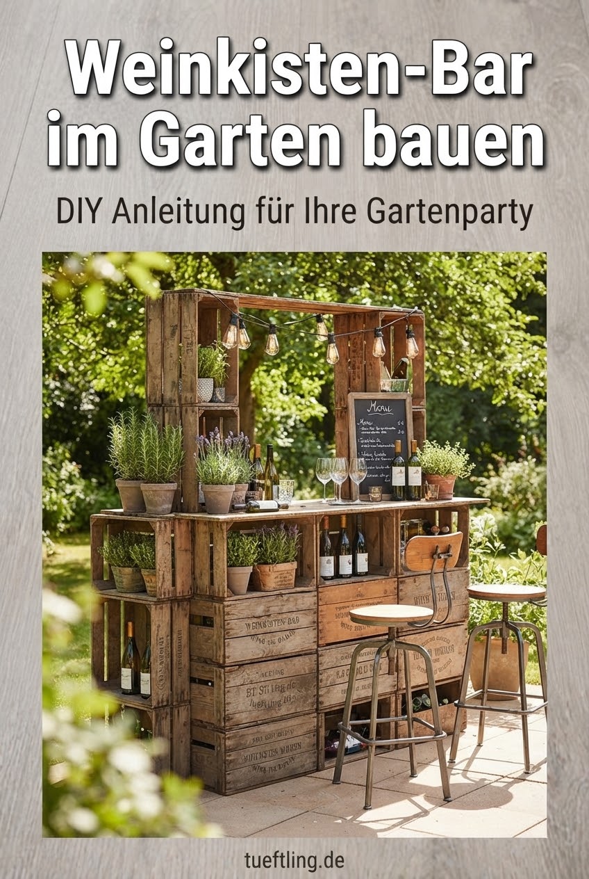 Weinkisten-Bar im Garten bauen