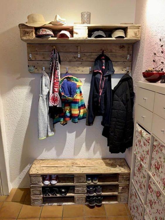 Paletten Garderobe Flur Regal