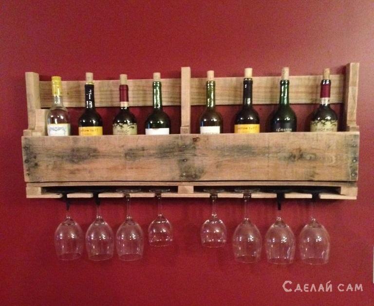 Paletten Weinregal rustikal Holz