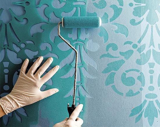 Dekorative Schablonen Wand