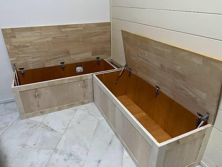 Sitzbank mit Stauraum Holz