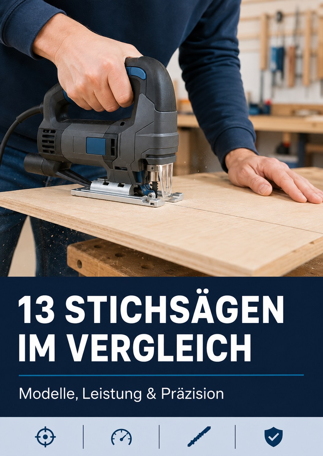 Stichsäge beim geraden Schnitt in MDF im großen Modellvergleich