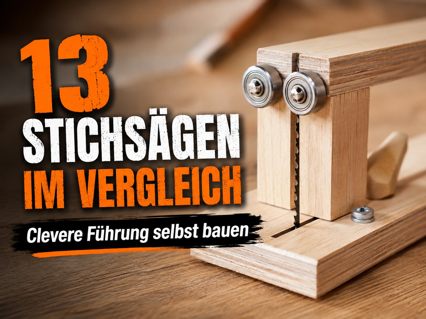 Selbstgebaute Rollenführung mit Kugellagern für die Stichsäge bei dünnem Material
