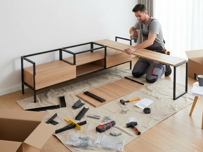 TV Stand Holz Montage