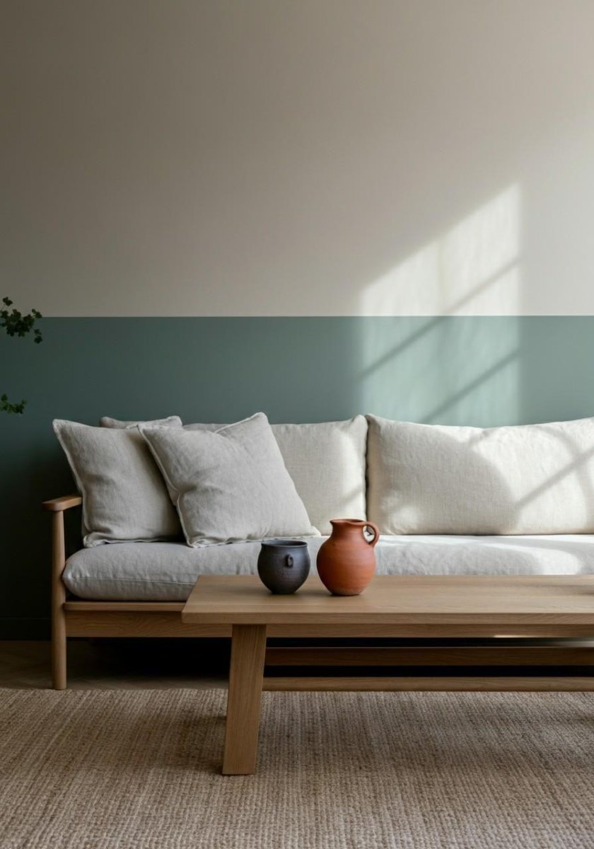 Zweifarbige Wand im Wohnraum